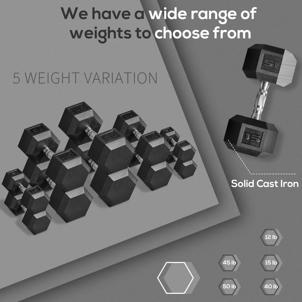 Professional Hex Dumbbell Set For Home Strength Training Workouts