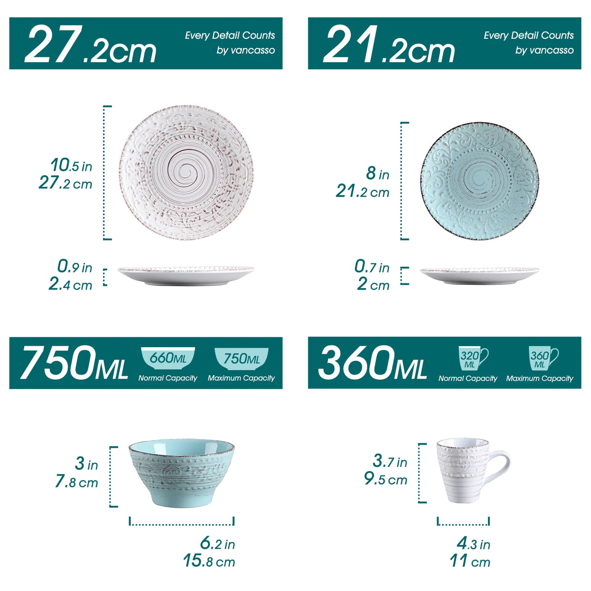 Malacasa Complete Ceramic Dinner Plates Set With Bowls And Mugs