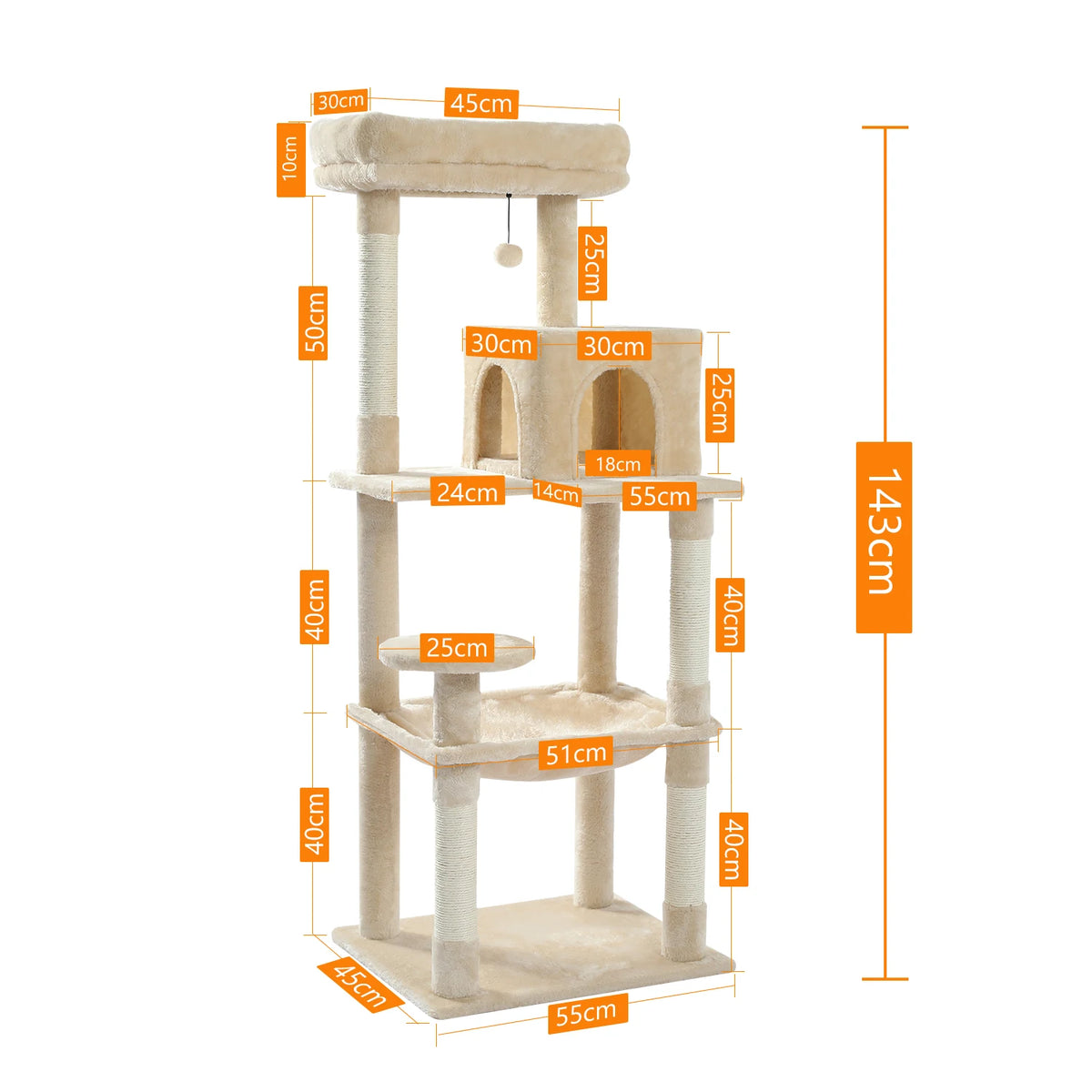 Pawz Road Multi Tier Cat Tower With Sisal Scratching Posts