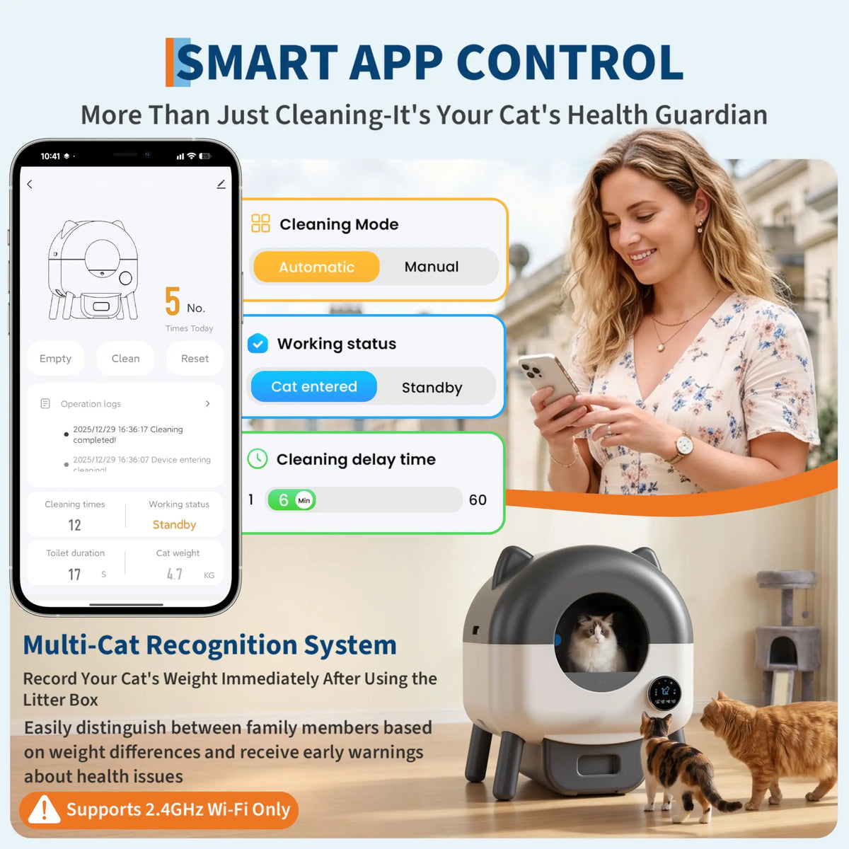 HiMISS Self Cleaning Litter Box With Automatic App Control