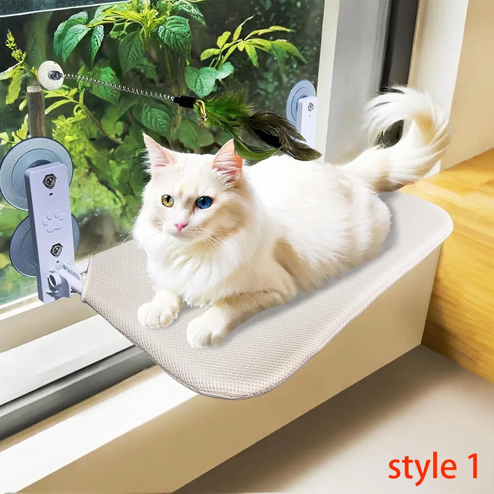 Foldable Window Cat Hammock Bed With Four Strong Suction Cups