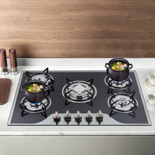 5 Burner Electronic Pulse Ignition Countertop Gas Stove