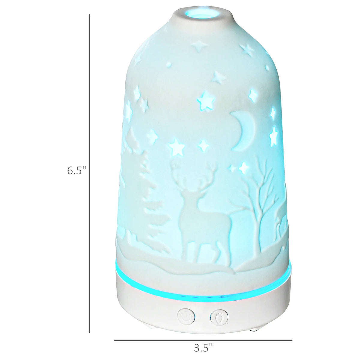 Essential Oil Aromatherapy Diffuser With Ceramic Cover And Led Lights