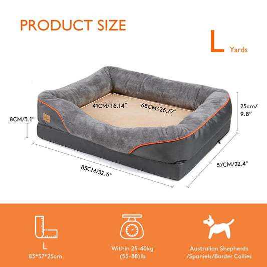Bingopaw Fleece Dog Bed With Removable Washable Waterproof Cover